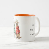 Cute Winter Dogs Sweater Furry & Bright Christmas Zweifarbige Tasse (VorderseiteRechts)