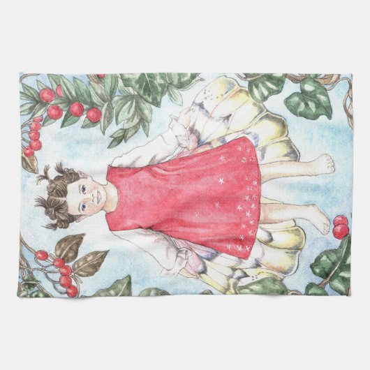 Cute Winter Fairy Kitchen Towel Geschirrtuch (Horizontal)