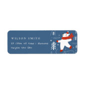 Cute Winter Forest Bear Ski Kids Address (Vorne)