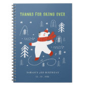 Cute Winter Forest Bear Ski Kids Guestbook Notizblock (Vorderseite)