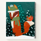 Cute Winter Fox and Cardinal Notebook Notizblock (Rückseite)