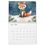cute winter fox new year 2026 kalender (Mär 2026)