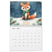 cute winter fox new year 2026 kalender (Mär 2027)