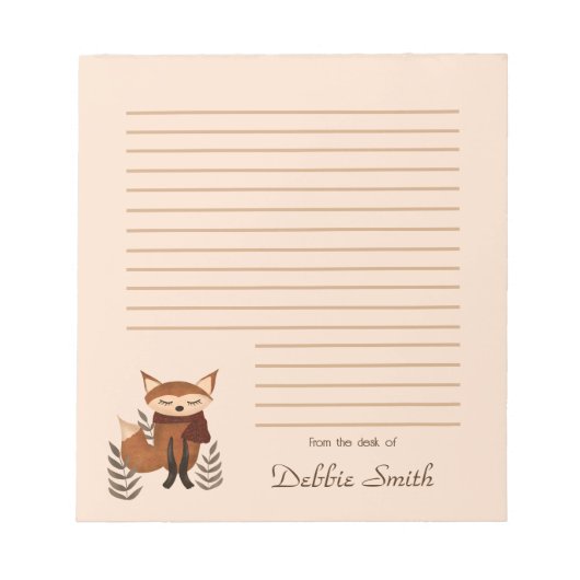 Cute Winter Fox Notepad Notizblock (Vorderseite)