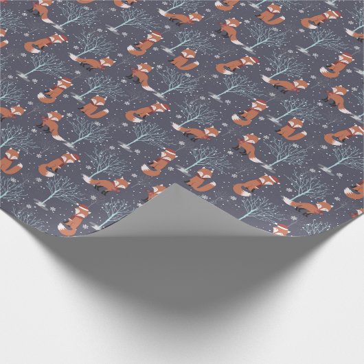 Cute Winter Foxes Geschenkpapier (Ecke)