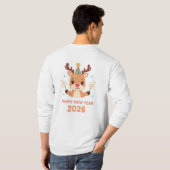 cute winter happy new year 2026 long sleeve T-Shirt (Schwarz voll)