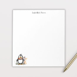 Cute Winter Penguin Sketch Illustration Notizblock