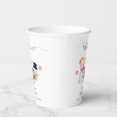 Cute Winter Penguin Snowman Baby Shower Welcome Pappbecher (Rechts)