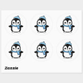 Cute Winter Penguin Sticker | Penguin with Hat  (Blatt)