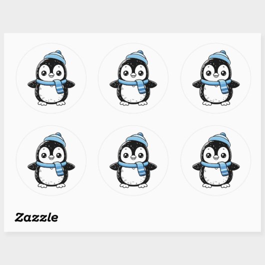 Cute Winter Penguin Sticker | Penguin with Hat (Blatt)