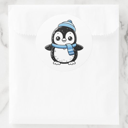 Cute Winter Penguin Sticker | Penguin with Hat  (Tasche)