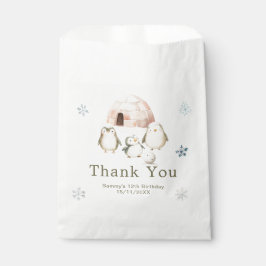 Cute Winter Penguins Birthday Party Geschenktütchen