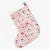 Cute Winter Polar Bear Christmas Großer Weihnachtsstrumpf (Rückseite (Hängend))