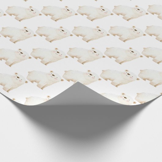 Cute Winter Polar Bears Geschenkpapier (Ecke)