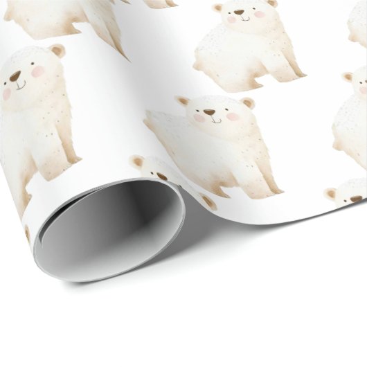 Cute Winter Polar Bears Geschenkpapier (Rolleneckpunkt)
