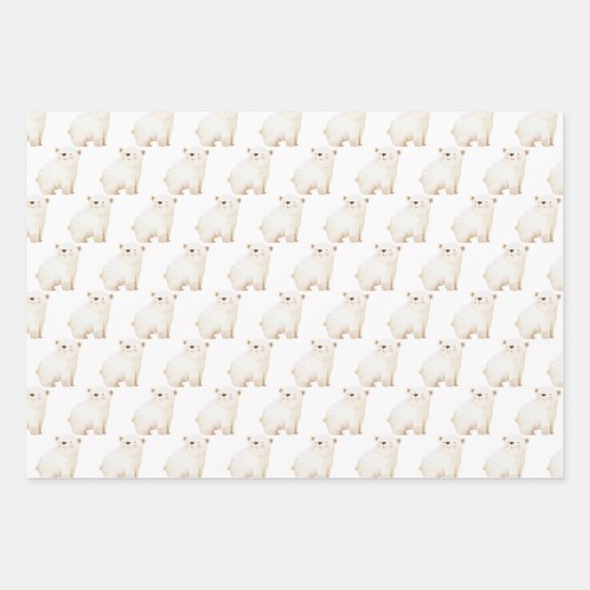 Cute Winter Polar Bears Geschenkpapier Set (Vorderseite)