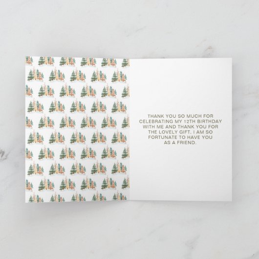 Cute Winter Rabbits Birthday Party Dankeskarte (Innenseite)