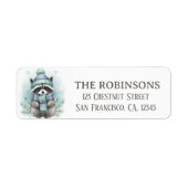 Cute Winter Raccoon Snowflake Return Address Label (Vorne)