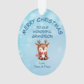 Cute Winter Reindeer Grandchild Christmas Ornament (Rückseite)