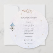 Cute Winter Scene With Little Bird In The Snow Einladung (Rückseite)