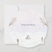 Cute Winter Scene With Little Bird In The Snow Einladung (Vorderseite)