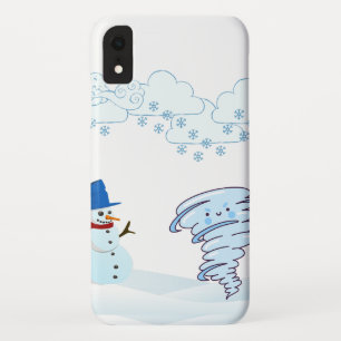 Cute winter snowman and wind Case-Mate iPhone hülle