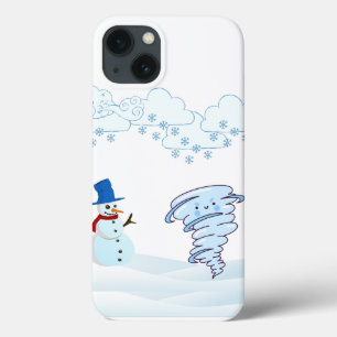 Cute winter snowman and wind Case-Mate iPhone hülle