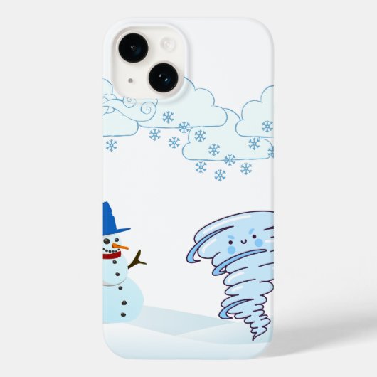 Cute winter snowman and wind Case-Mate iPhone hülle (Rückseite)