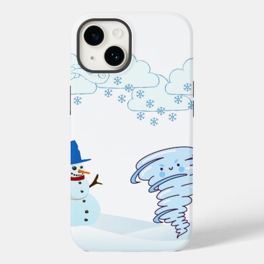 Cute winter snowman and wind Case-Mate iPhone hülle (Rückseite)