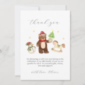 Cute Winter Teddy Bear Snowman Toys Baby Shower Dankeskarte (Vorderseite)