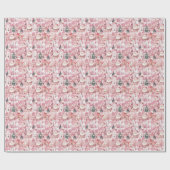 Cute Winter Town Modern Pink Christmas Geschenkpapier (Flach)
