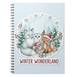 Cute Winter Woodland Animals Journal Notizblock