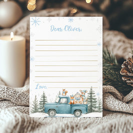Cute Winter Woodland Birthday Time Capsule Card Dankeskarte