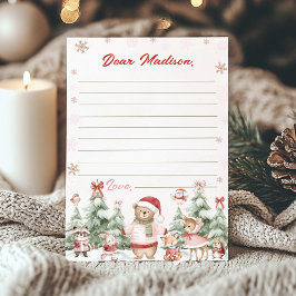 Cute Winter Woodland Birthday Time Capsule Card Dankeskarte