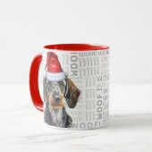 Cute Wirehair Dachshund Lover Christmas Holiday Tasse (Vorderseite Links)