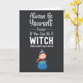 Cute Witch Cards Funny Humor Humorous Spooky Karte (Gelbe Blume)