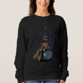 Cute Witch Cat Halloween Full Moon Kitty Cat Cat Sweatshirt (Vorderseite)