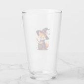 Cute Witch Fox � Magical Halloween Animal Tee Glas (Rückseite)