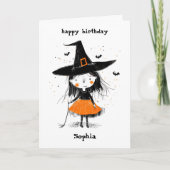 Cute Witch Karte (Vorderseite)