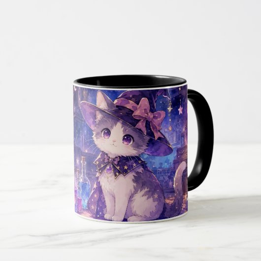 Cute Witch Kitten Mug Tasse (VorderseiteRechts)