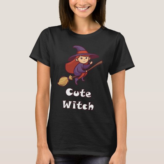 Cute Witch Matching Group Halloween Costume T-Shirt (Vorderseite)