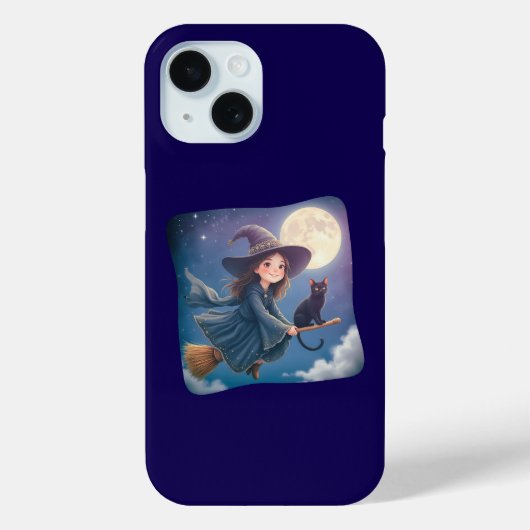 Cute Witch With Cat iPhone / iPad case (Rückseite)