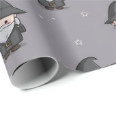 Cute Wizard Wrapping Paper Geschenkpapier (Rolleneckpunkt)