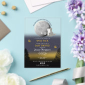 Cute Wolf Pack Woodland Moon Howling Baby Shower Acryleinladungen (In Situ (Hochzeit))