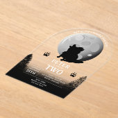 Cute Wolf Pack Woodland Moon Howling Birthday Acryleinladungen (Ablage )