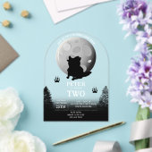 Cute Wolf Pack Woodland Moon Howling Birthday Acryleinladungen (Insitu (Hochzeit))
