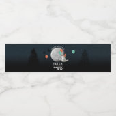 Cute Wolf Pack Woodland Moon Howling Birthday Wasserflaschenetikett (Einzelnes Label)