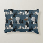Cute Wolf Pack Woodland Night Baby Nursery Dekokissen (Rückseite)