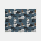 Cute Wolf Pack Woodland Night Fleecedecke (Vorderseite (Horizontal))