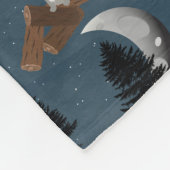 Cute Wolf Pack Woodland Night Fleecedecke (Ecke)